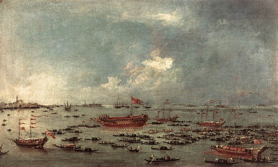 Outward Voyage of the Bucintoro to San Nicolò del Lido, by Francesco Guardi, 1785-88